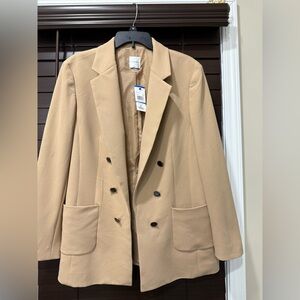 A New Day Women's Beige‎ Double-Breasted Blazer Size XL